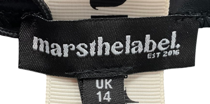 Mars the Label Black Leather Skirt With Metal Ring UK 14