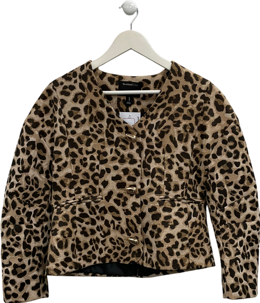 River Island Brown Leopard Print Structured Blazer UK 6