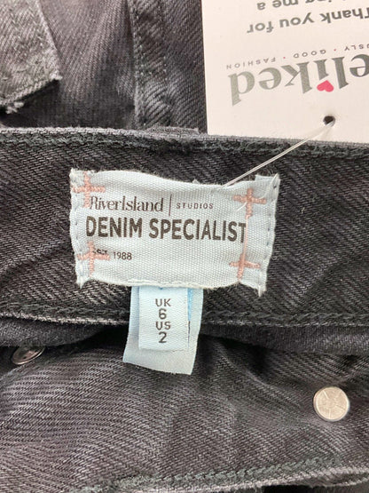 River Island Black Denim Specialist Jeans UK 6L