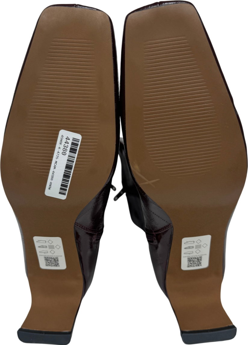 ASOS Eliza Set Back Heel Ankle Boots In Burgundy Eel UK 7 EU 40 👠