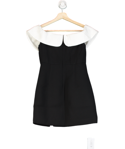 Self-Portrait Black Crepe Bow Mini Dress UK 8