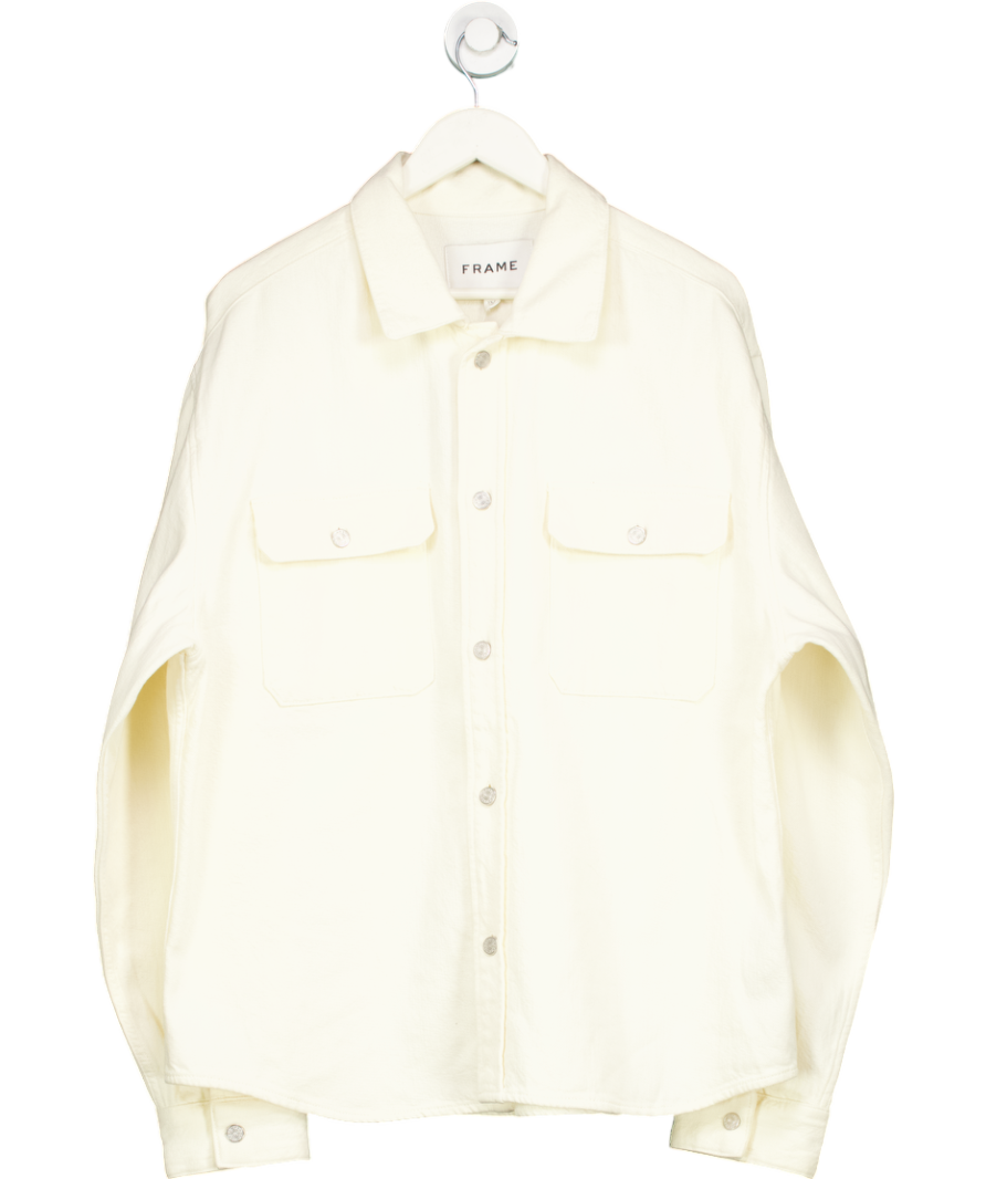 FRAME Cream Double Pocket Overshirt UK XL