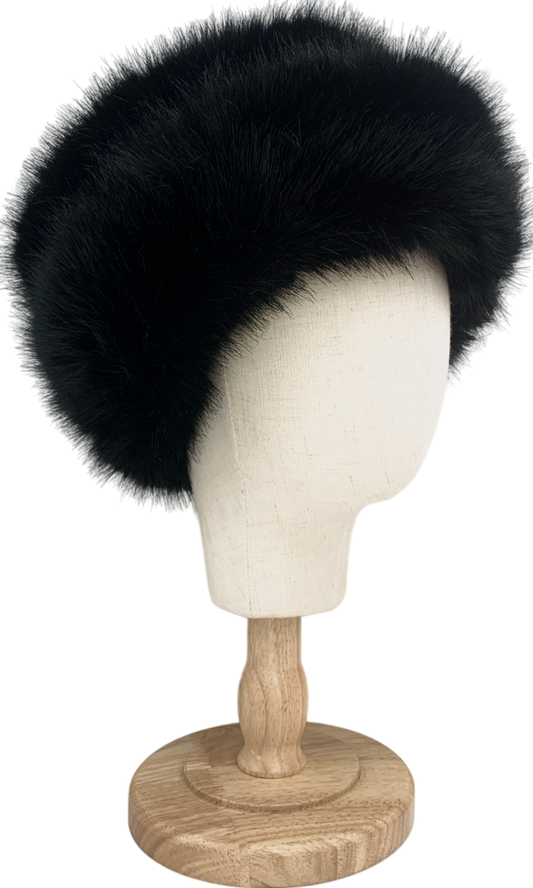 Millie Pepper Black Faux Fur Hat One Size