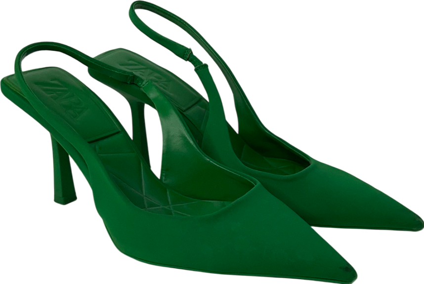 ZARA Green Slingback Heels UK 5 EU 38 👠