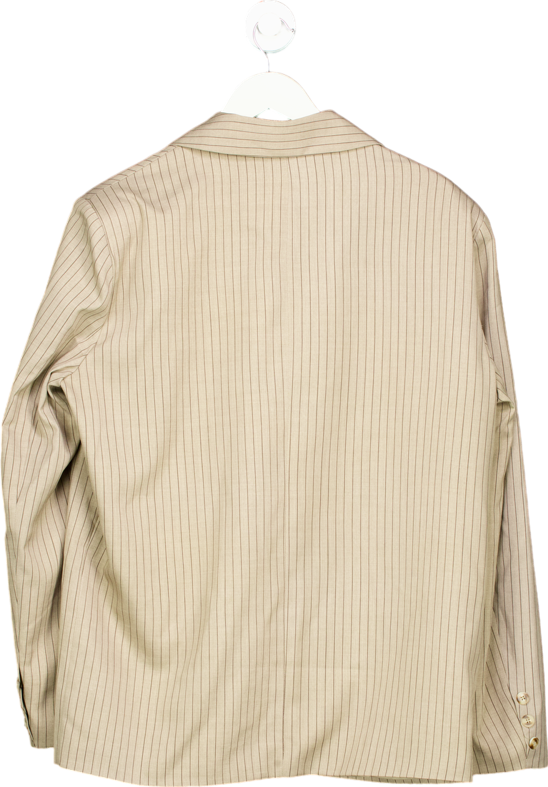 Reclaimed Vintage Beige Pinstripe Blazer UK L