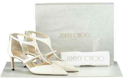 Jimmy Choo Latte SAONI 65 Nappa Leather Heels EU 38 UK 5