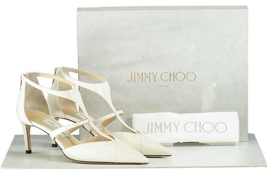 Jimmy Choo Latte SAONI 65 Nappa Leather Heels EU 38 UK 5