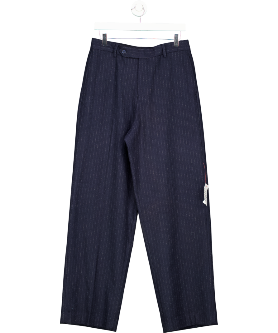 ASOS Blue Navy Pinstripe Trousers W30