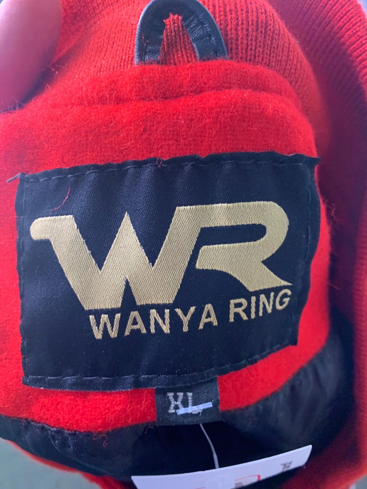 Wanya Ring Red and White Varsity Jacket UK XL