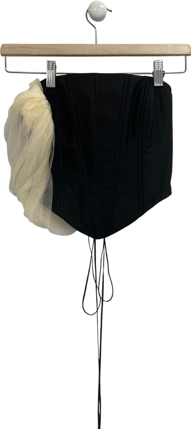Manuri Black Draped Corset UK XS