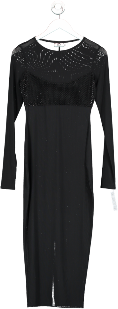 SLA the label Black Soho Midi Dress UK XS