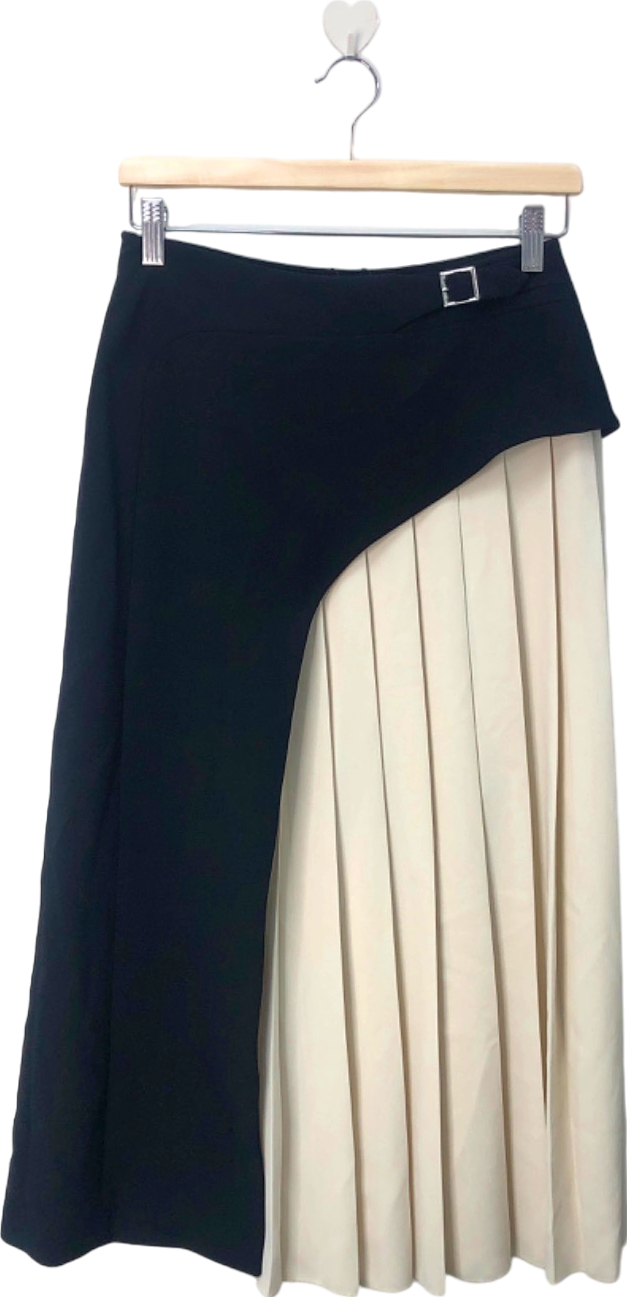 Karen Millen Black Tailored Pleat Insert Skirt UK 6