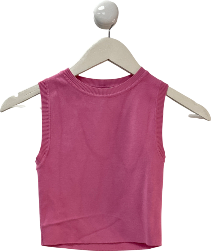 ZARA Pink Sleeveless Crop Top UK S