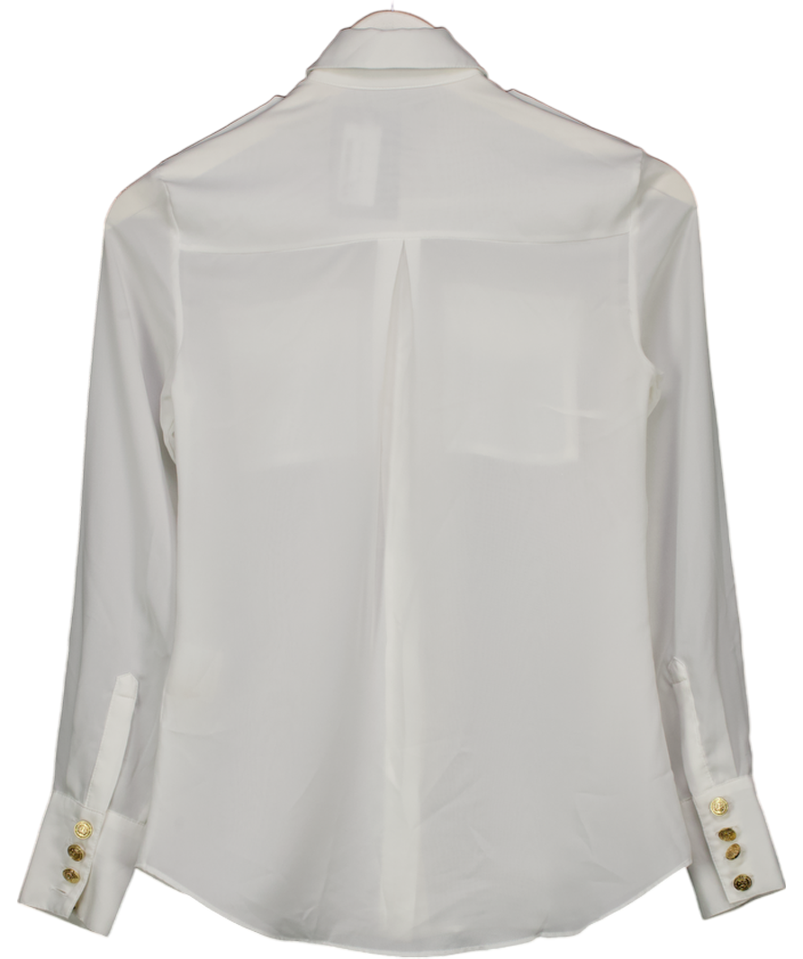 Holland Cooper White Semi Sheer Blouse UK 6