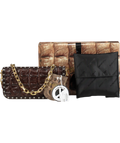 Korokum Brown Spica Genuine Crocodile Leather Wallet One Size