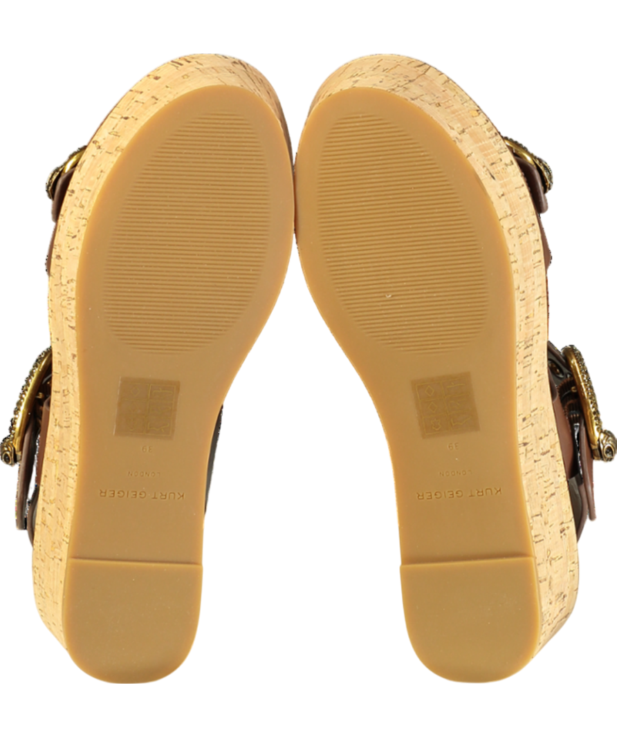 Kurt Geiger Brown Mayfair Flatform Sandals UK 6 EU 39 👠