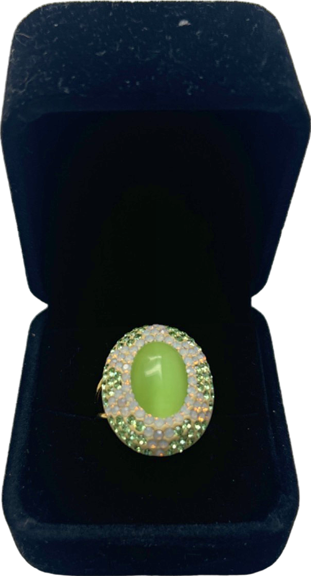 SORU Jewellery Green Enamel Ring One Size