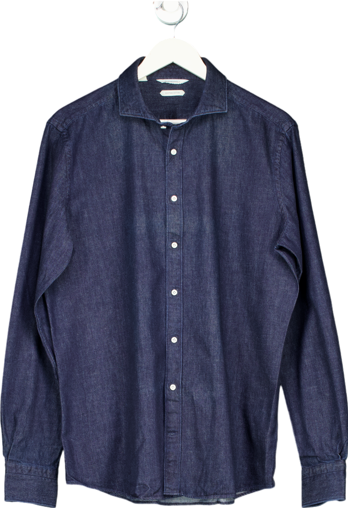 Suitsupply Blue Slim Fit Egyptian cotton denim Shirt SZ16 UK L