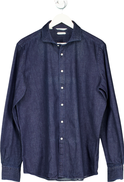 Suitsupply Blue Slim Fit Egyptian cotton denim Shirt SZ16 UK L