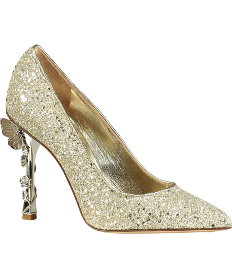 Sophia Webster Metallic Blossom Glitter Pump UK 4 EU 37 👠