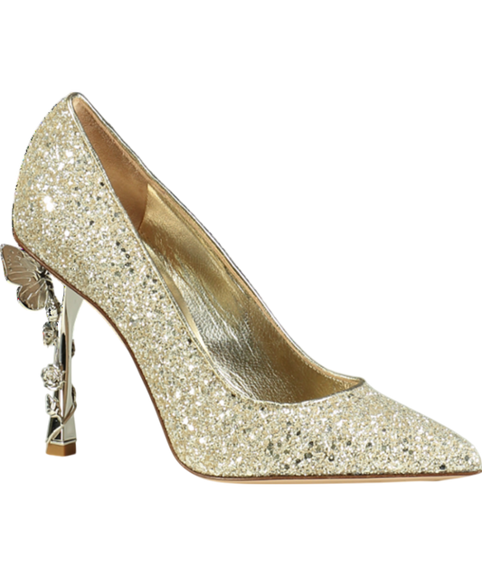 Sophia Webster Metallic Blossom Glitter Pump UK 4 EU 37 👠