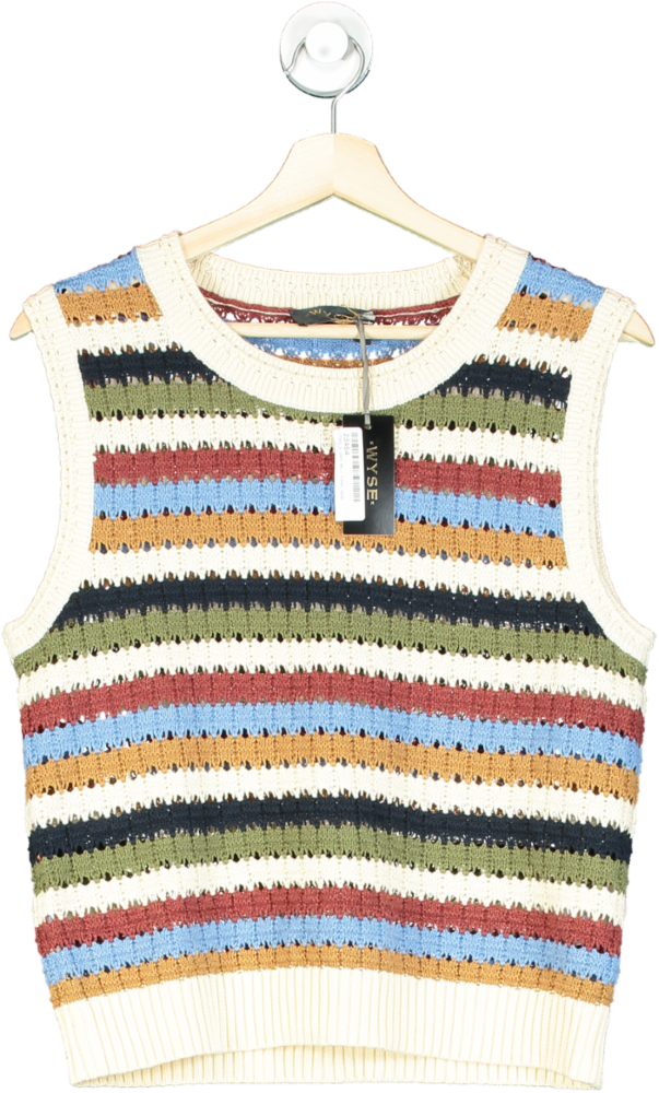 WYSE LONDON Multi Asa Textured Stripe Tank UK S