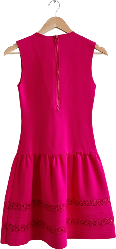 MAJE Pink Lace Detaill Drop Waisted Dress Sz1 UK 8