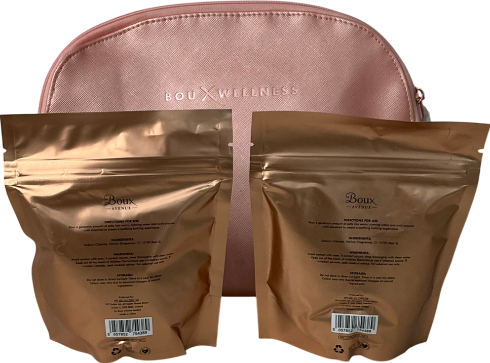 bou welliness Bath Salts And Wash Bag X2 250g