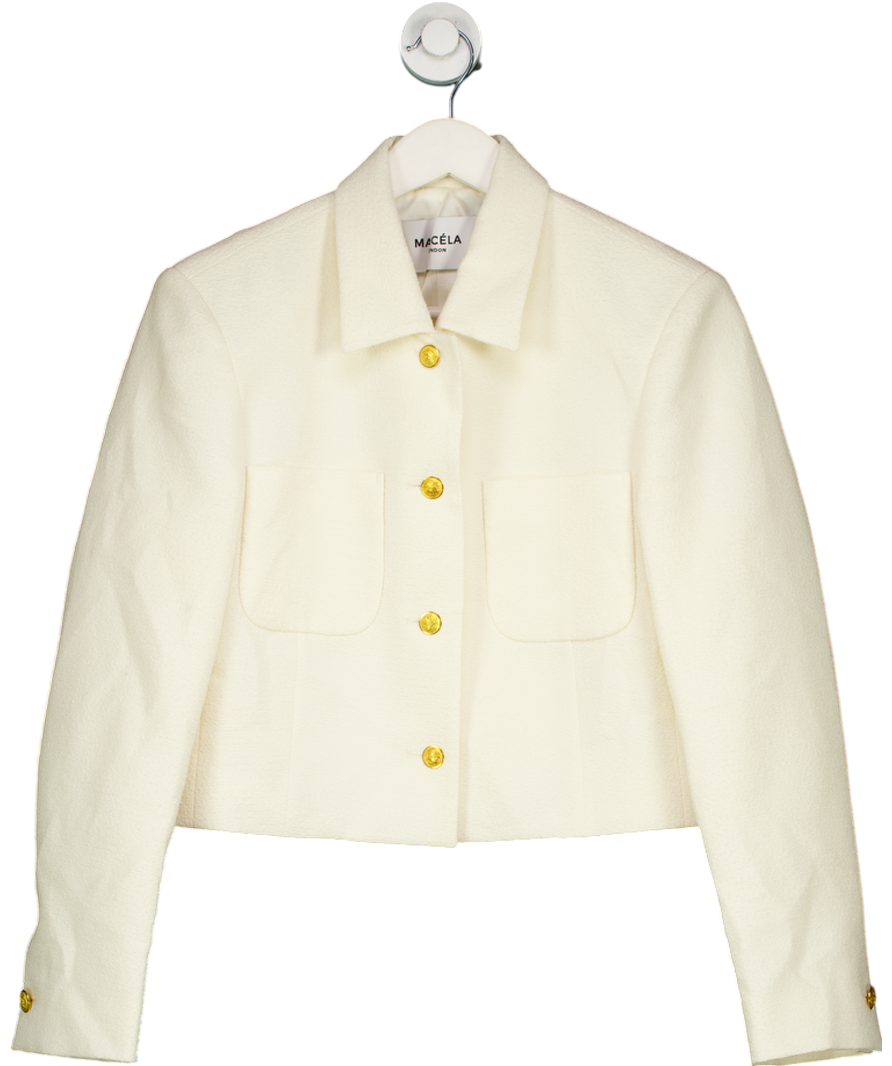 Marcela Cream Eli Premium Wool Tweed Jacket UK 10