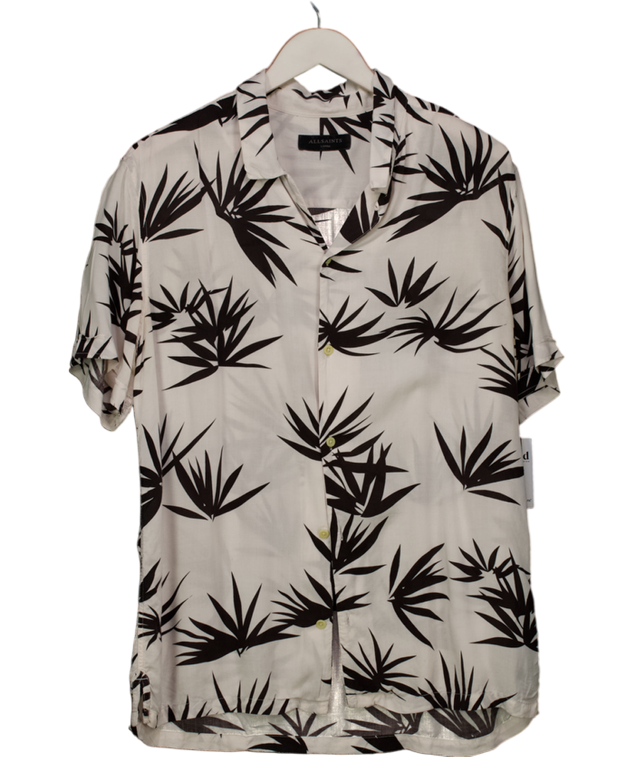 AllSaints White Bhutan Regular Fit Short Sleeve Sport Shirt UK L