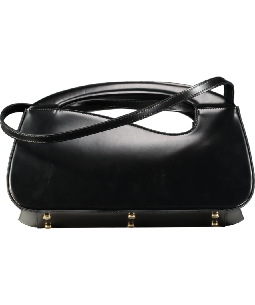 Natalie Dennis Black Large Signature Curve Bag With Leather Strap