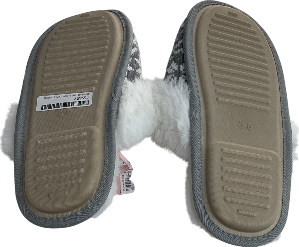boux avenue Grey Fairisle Slippers UK 5 EU 38 👠