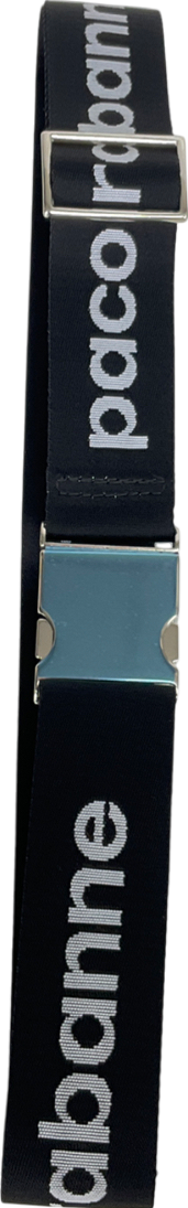 Paco Rabanne Black Logo Buckle Belt With Adjustable Strap One Size