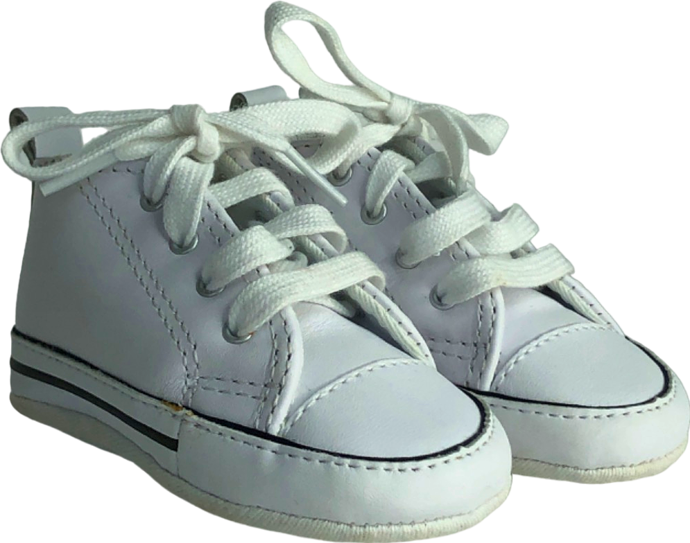 Converse White All Star Crib Shoes UK 2 EU 18