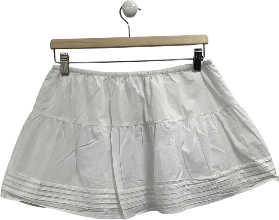 White Fox White Cotton Mini Skirt UK M