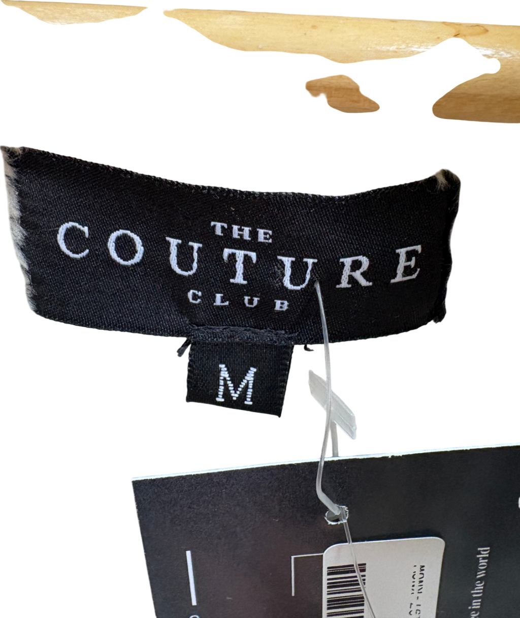 The Couture Club Cream Fur Applique logo Hooded Jacket UK M