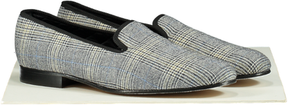 Lord Loafers Black/Grey Plaid Handmade Loafers UK 11