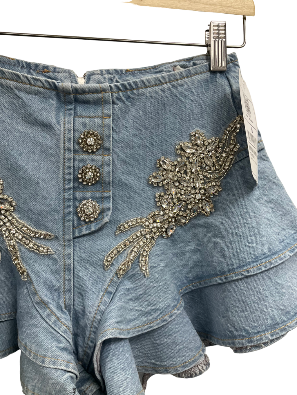 Kikiriki Blue Embellished Ruffle Skort UK S