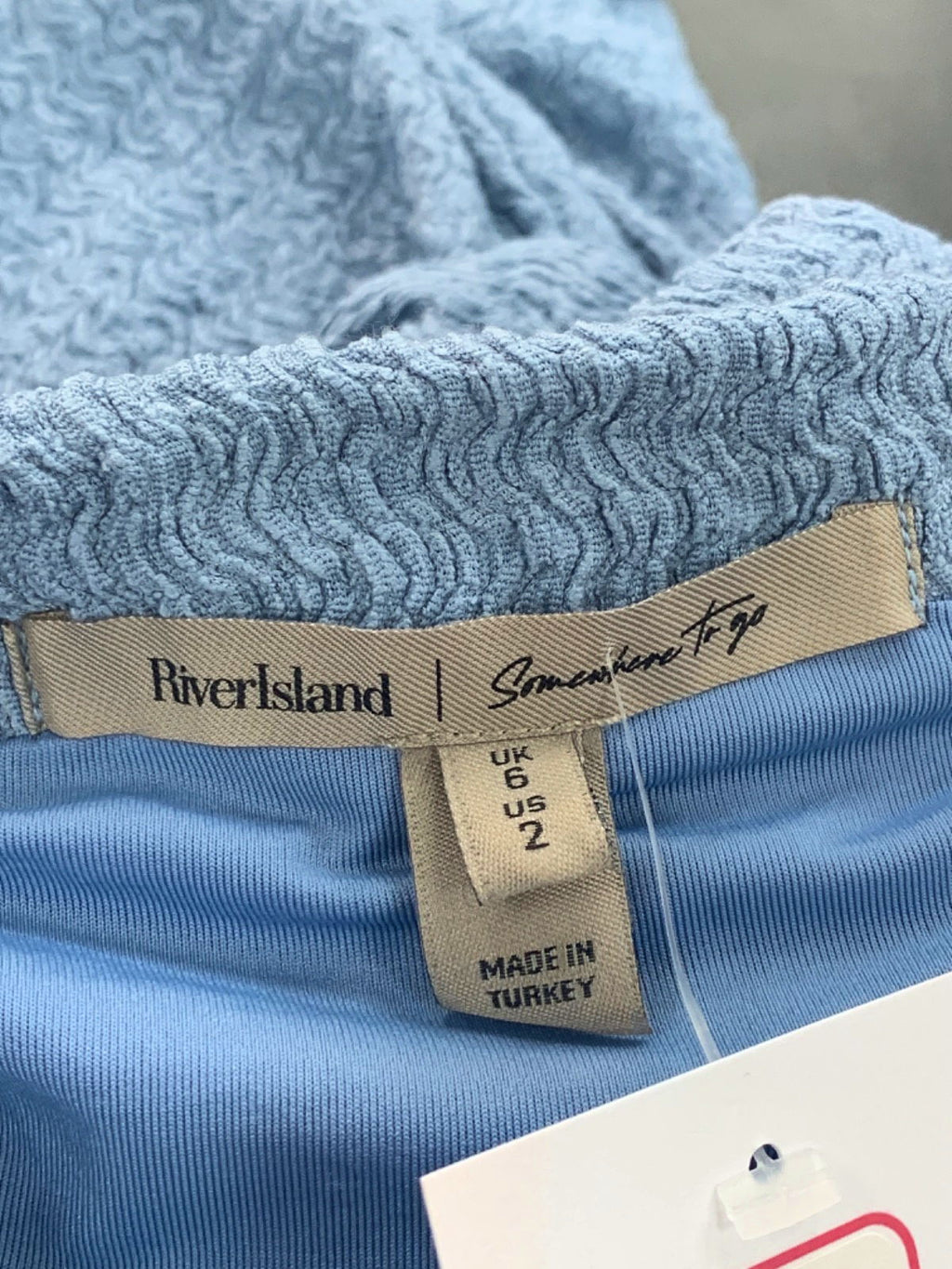 River Island Blue Textured Skirt UK 6