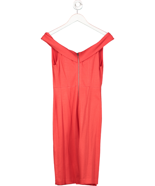 Alice + Olivia Red Poppy Off Shoulder Midi Dress UK 8