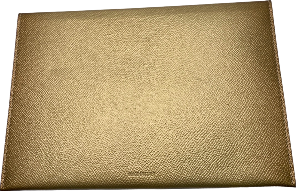 Santoni Gold Leather Envelope Clutch personalised JS