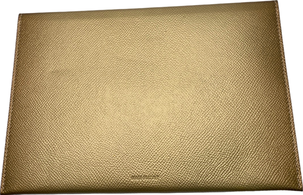 Santoni Gold Leather Envelope Clutch personalised JS