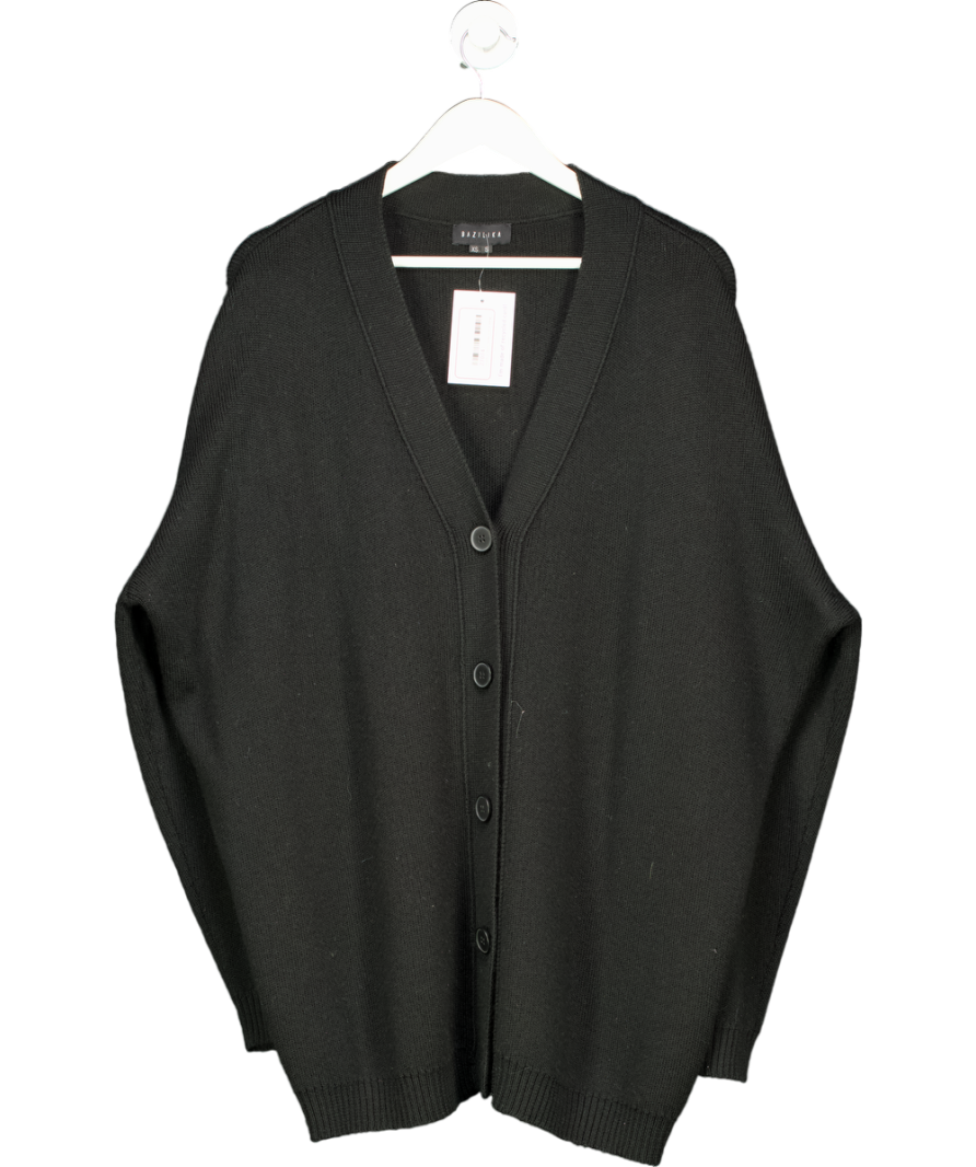 Bazilika Black Oversize Merino Wool Blend Cardigan UK XS