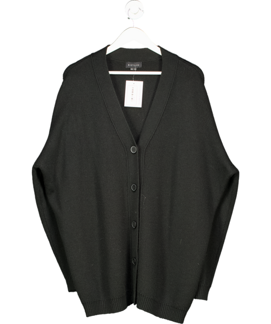 Bazilika Black Oversize Merino Wool Blend Cardigan UK XS