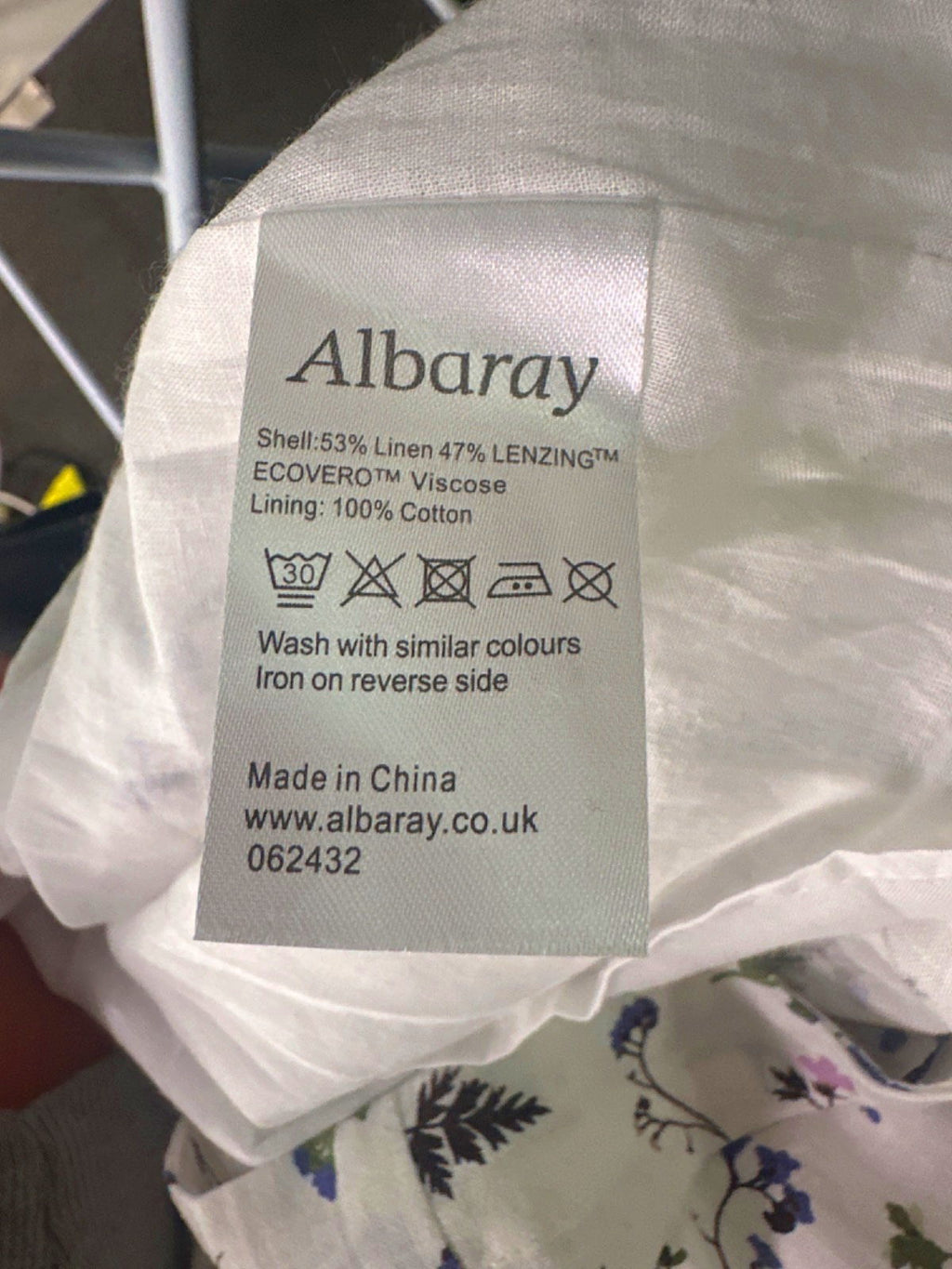 Albaray White Floral Spring Pressed Floral Bandeau Dress UK 8