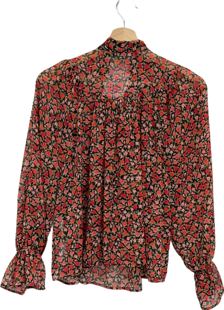 Zara Red Floral Blouse UK M