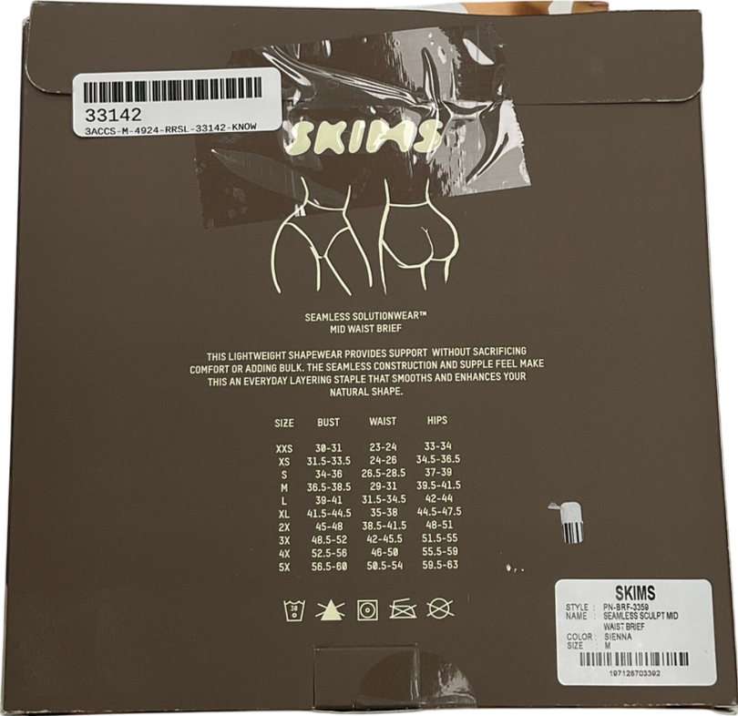 SKIMS Seamless Sculpt Mid Waist Brief - Sienna UK M