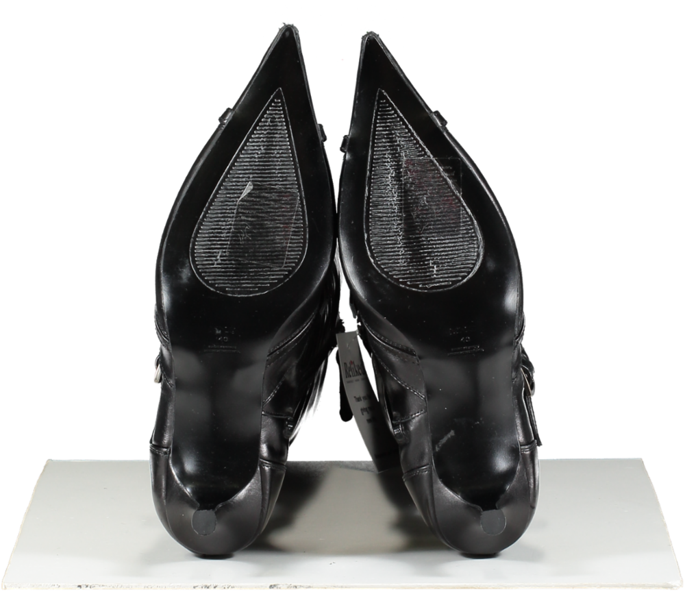 MANGO Black High Heel Leather Boot UK 7 EU 40 👠
