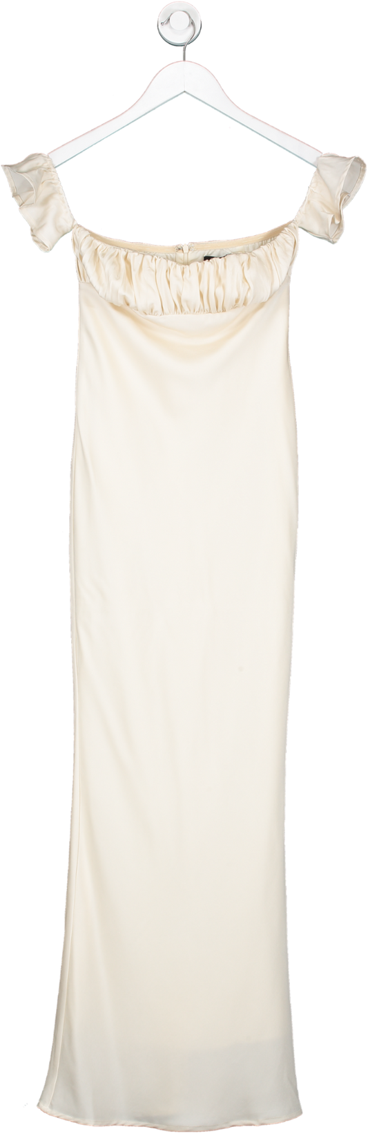 Nasty Gal Bardot Silk Cream Midi Dress UK 6
