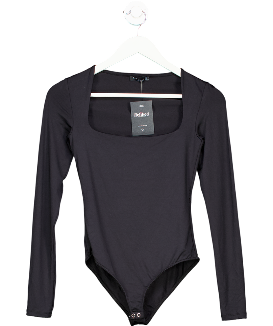 Stradivarius Black Seamless Long-sleeved Bodysuit UK S
